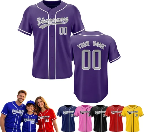 Miniatura 7 de Camiseta de béisbol personalizada, nombre del equipo, número de equipo, logotipo, camisetas impresas cosidas, uniformes deportivos, regalos