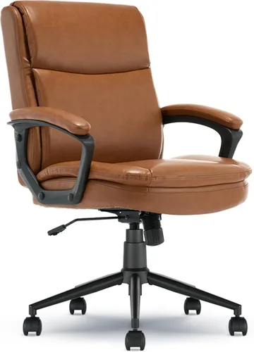 Miniatura 11 de Transform 2.0 Silla de oficina ergonómica, silla de escritorio con respaldo medio con brazos acolchados, soporte lumbar, altura ajustable, Blanco