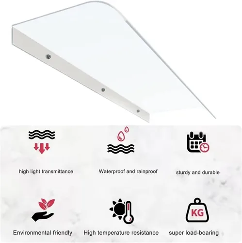 Miniatura 8 de Toldo moderno para exteriores, toldo transparente para puerta delantera, toldo invisible, cubierta de policarbonato con protección UV, refugio