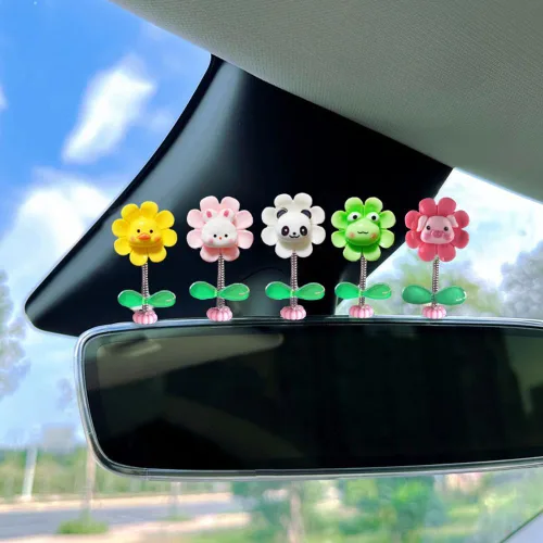 Miniatura 4 de ZOSTLAND Adorables decoraciones de tablero de automóvil, adornos de coche de dibujos animados, divertido adorno de escritorio, fantásticas