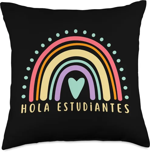 Miniatura 5 de Hola Estudiantes Cute Spanish Teacher Maestra De Español - Almohada (16 x 16 pulgadas), multicolor