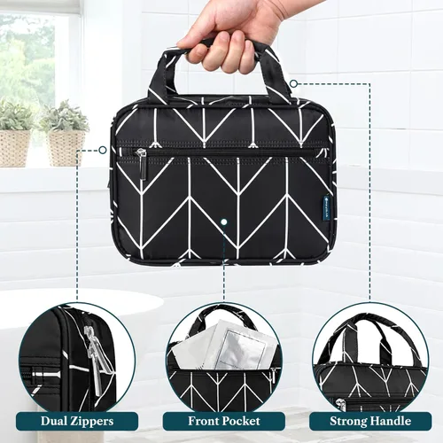 Miniatura 5 de PAVILIA Neceser Colgante Bolsa de Viaje para Mujeres y Hombres, Organizador de Cosméticos Plegable, Bolsa de Maquillaje Resistente al Agua
