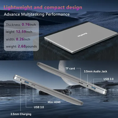 Miniatura 7 de Laptop FHD de 14.1 pulgadas, 8 GB DDR4 RAM, 256 GB SSD, computadora portátil con CPU Celeron N4020, computadora portátil Windows 11 Pro delgada