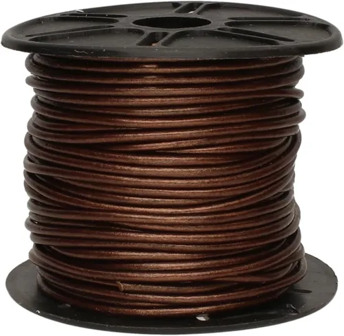 Miniatura 55 de The Beadsmith Cordón de cuero – Negro – Bobina de 0.039 in – 5 yardas/14.8 ft – Tanga de cuero indio ideal para trenzar, cuentas, collares, cordones