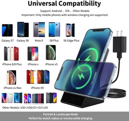 Miniatura 2 de Cámaras espía con cargador inalámbrico, 1080P HD Mini cargador de teléfono para niñera, cámara de vigilancia para oficina en casa