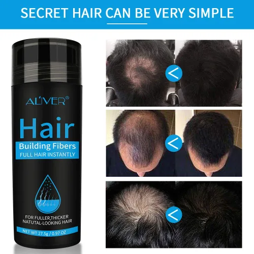 Miniatura 5 de ELAIMEI Fibras de cabello negro para cabello fino, fórmula natural, polvo sin perfume, negro, unisex, adultos, hombres y mujeres