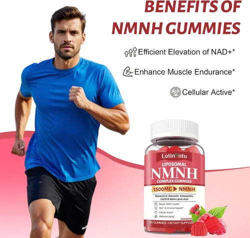 Miniatura 5 de 1500MG Liposomal NMN Supplement NMNH Gummies-NAD Supplement to Boost NAD+, Nicotinamide Riboside ＆ Quercetin, Improve Energy Levels ＆ Enhance