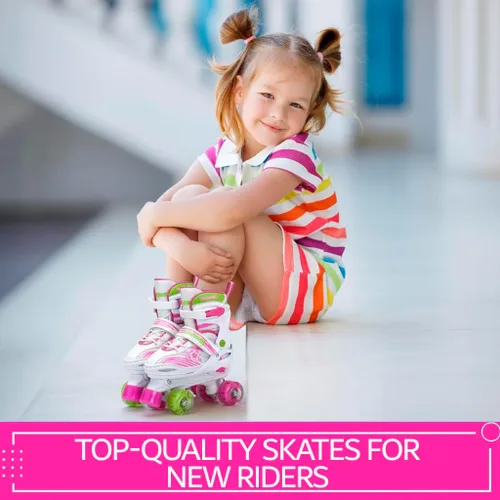 Miniatura 9 de XinoSports - Patines ajustables para niños y niñas con ruedas iluminadas (de 5 a 20 años) - Patines con ruedas iluminadoras Rosa