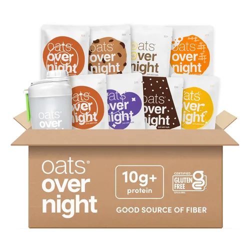 Miniatura 9 de Oats Overnight - Avena a base de plantas, de primera calidad, alta contenido de proteínas, baja en azúcar, sin gluten (2.6 oz por paquete)