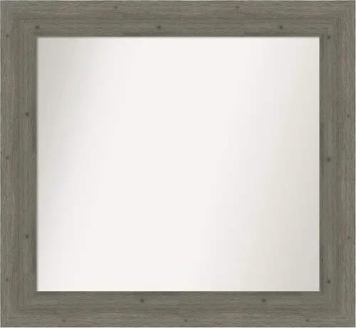 Miniatura 129 de Amanti Art Espejo de baño gris para sobre el fregadero, 27 x 27 pulgadas, espejo de tocador cuadrado gris, marco de madera rústica de campo medio