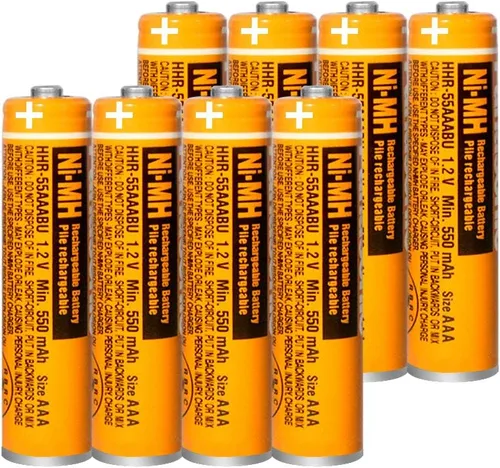 Paquete de 8 Pilas Recargables HHR-55AAABU NI-MH AAA para Panasonic 1.2V 550mAh Batería AAA para Teléfonos Inalámbricos