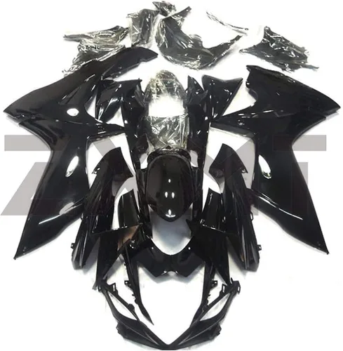 Kit de carenado de motocicleta negro brillante compatible con Suzuki GSXR 600 GSXR 750 2011 2012 2013 2014 2015 2016 2017 2018 2019 2020 (25 piezas)