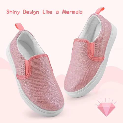 Miniatura 2 de Zapatos deportivos de lona sin cordones para niños y niñas pequeños para caminar, mocasines casuales de tenis para niños pequeños
