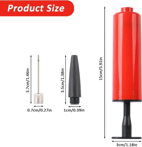 Miniatura 2 de Kit de inflador de mano de 3 piezas, bomba de aire de bola con aguja, boquilla, perfecto para voleibol, baloncesto, fútbol, waterpolo, juego inflable