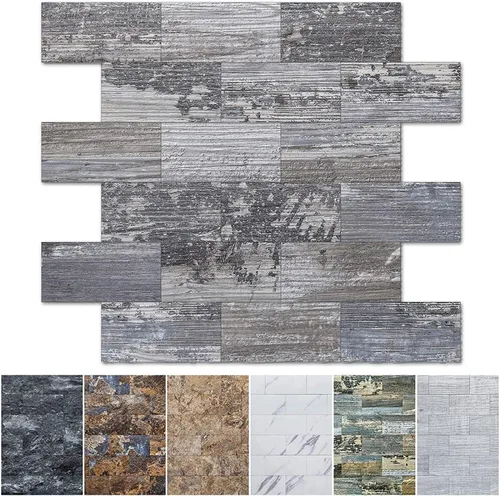 Miniatura 15 de Art3d Paquete de 10 azulejos de pared para salpicaduras de muro, azulejos de piedra para cocina, baño, chimenea, tocadores en piedra beige