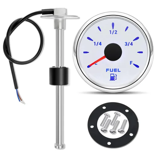 Miniatura 5 de ARTILAURA Kit de Unidad de Envío de Combustible y Medidor, 240-33ohms 5" (125mm) Emisor de Tanque de Combustible Marino para Barco Sensor de Gas