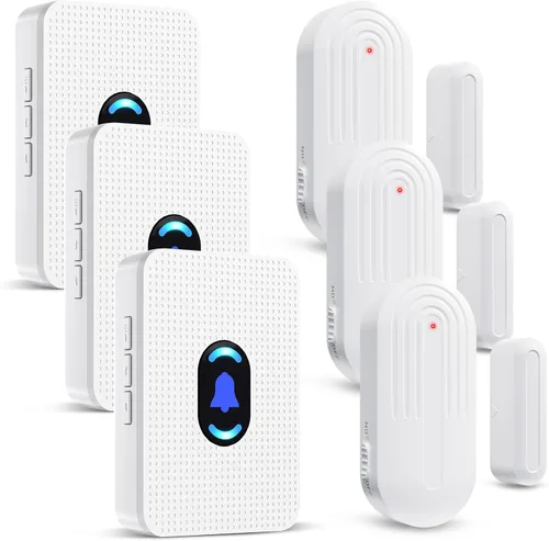 Miniatura 10 de Sistema de timbre inalámbrico para puertas Daytech - Alcance largo de 800 pies, 20 melodías, 5 niveles de volumen ajustables, 4 sensores + 1 4