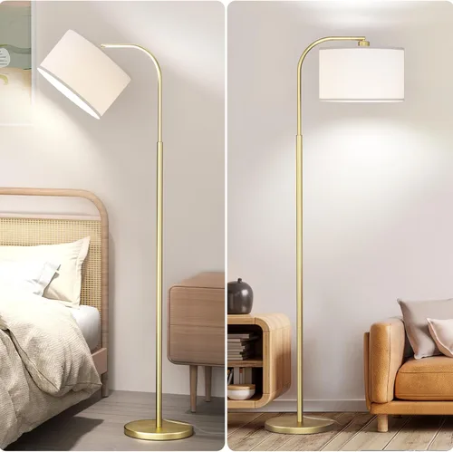 Miniatura 5 de Lámparas de pie de arco para sala de estar con 3 temperaturas de color, lámpara de pie moderna para leer con bombilla de 9 W incluida, lámpara