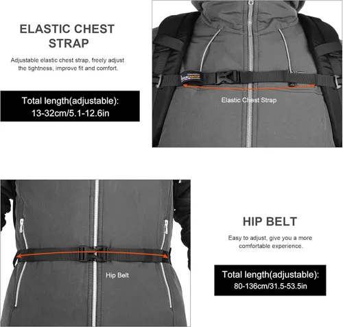 Miniatura 7 de MOUNTAINTOP Mochila de senderismo, mochila de campamento de 25 litros, mochila de senderismo para hombres y mujeres, mochila de viaje ligera