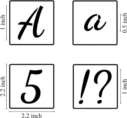 Miniatura 6 de Plantillas de letras del alfabeto de 1 pulgada para pintar, paquete de 70 plantillas de letras y números con letreros para pintar sobre madera