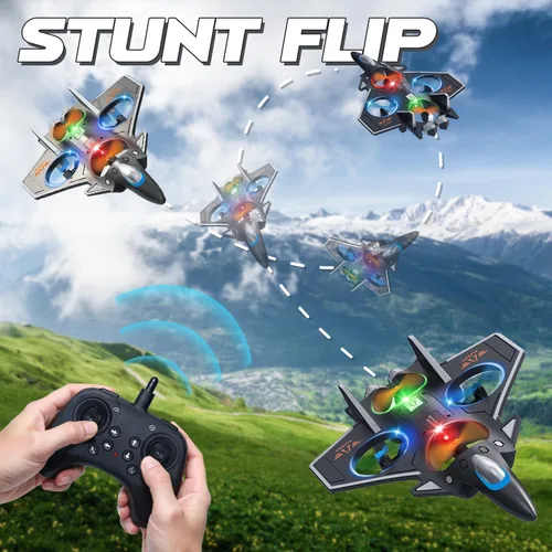 Miniatura 4 de Snugzy Avión RC de espuma con control remoto para niños de 8 a 16 años, rollo de acrobacias de 360° con luces coloridas, juguetes de avión, regalos
