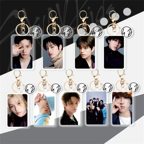 Miniatura 4 de KPOP - Llavero para niños callejeros, 5 estrellas, álbum de miembros, impresión de fotos, acrílico, llavero, bolsa, colgante, BangChan, Felix