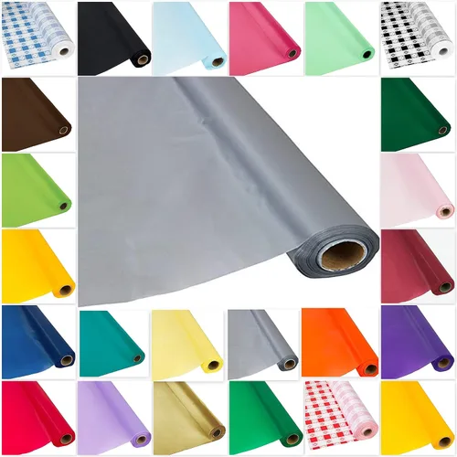 Miniatura 7 de DIY Craft - Rollo de plástico negro para mesa de banquete, 300 pies de largo (26 colores)