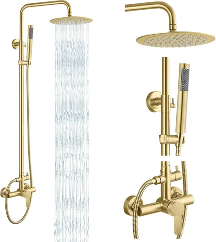 Miniatura 13 de gotonovo Accesorios para ducha al aire libre SUS304 Acero inoxidable Kit de ducha de lluvia de alta presión Montaje en pared 2 funciones duales