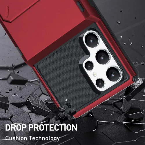 Miniatura 3 de Funda con tarjetero Marphe para Samsung Galaxy S22 Ultra con ranura para 4 tarjetas, soporte para tarjetas de crédito, cubierta a prueba de golpes