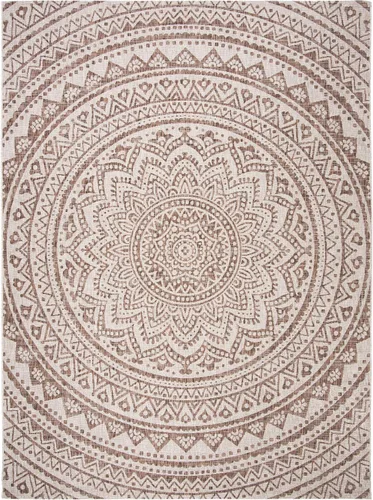 Miniatura 73 de SAFAVIEH Alfombra lavable para exteriores, colección Courtyard - Pasillo de 2.3 x 8 pies, color beige claro y marrón claro, no desprende pelusa