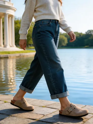 Miniatura 3 de Zuecos para mujer, Zuecos para mujer - Mules de casa con soporte de arco y hebilla ajustable