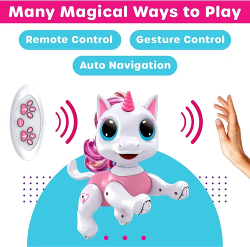 Miniatura 3 de Power Your Fun Robo Pets - Juego de 2 juguetes de unicornio, regalos de unicornios para niñas y niños (1) robot de unicornio con gestos interactivos