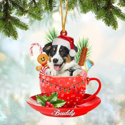 Miniatura 6 de Alaskan Malamute - Adorno acrílico personalizado para perro en taza, adorno de Navidad personalizado para perro 2023, decoración de árbol