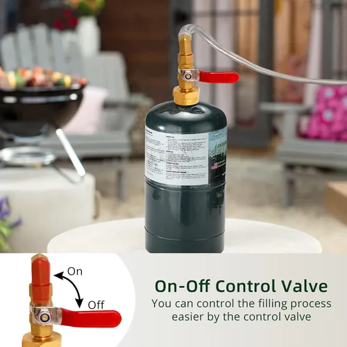 Miniatura 4 de Adaptador de propano para tanques de 1 libra con medidor de tanque y válvula de control, manguera de acero inoxidable de repuesto de propano de 3