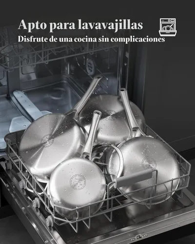 Miniatura 4 de Juego de utensilios de cocina de acero inoxidable, juego de ollas y sartenes de tirador, 10 piezas de utensilios de cocina de inducción de acero