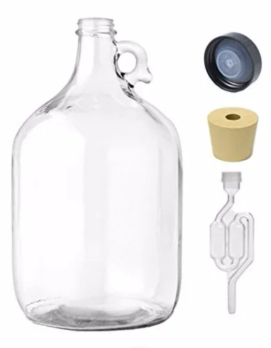 Miniatura 4 de FastRack Tarro de boca ancha de un galón con tapa perforada y doble burbuja Airlock-Set de 2, multicolor (B01AKB4G9E), 1 galón y jarra de 1 galón