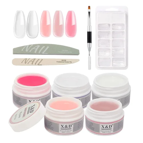 Miniatura 9 de X&D Kit de uñas de poligel natural transparente Poly Gel Kit de secado rápido extensión de uñas de equilibrio constructor de uñas gel 08