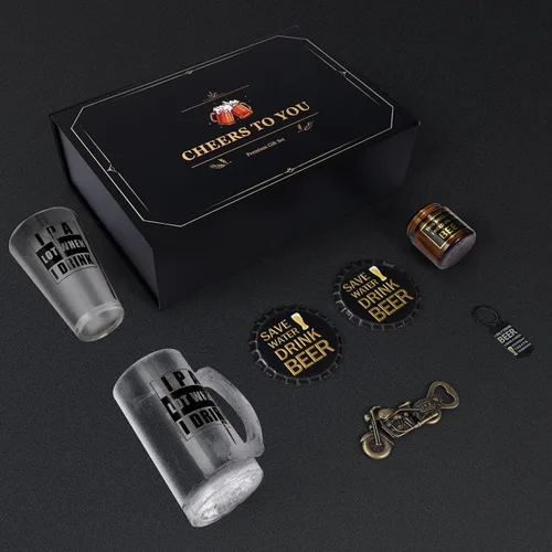 Miniatura 6 de Regalos de cerveza para hombres, cesta de regalo para amantes de la cerveza, caja de regalo para papá, marido, novio, abuelo, aniversario, boda