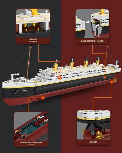 Miniatura 6 de dOvOb Titanic - Juego de bloques de construcción modelo 2022, ladrillos compatibles con las principales marcas