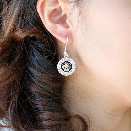 Miniatura 2 de Inspired Silver - Pendientes colgantes de gancho francés con dije de círculo de plata con joyas de circonita cúbica