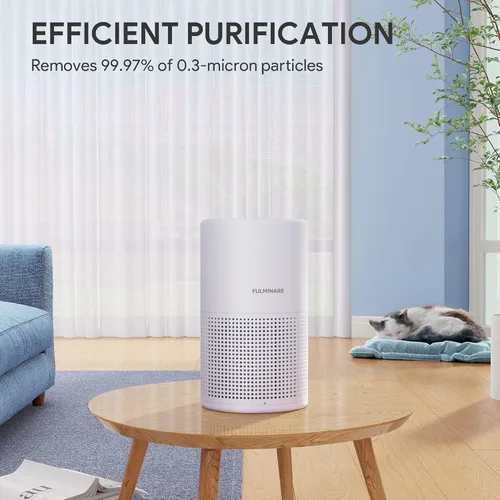 Miniatura 7 de FULMINARE - Purificadores de aire para habitación H13 True HEPA con filtro de aire silencioso y luz nocturna, purificador de aire portátil pequeño