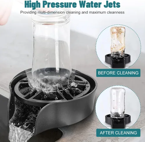 Miniatura 5 de Enjuagador de Vidrio para Fregadero de Cocina, Enjuagador de Vidrio de Alta Presión con Boquilla Giratoria de 360 Grados con Diseño de Pistola