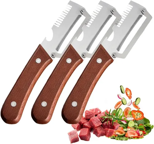 Pelador de verduras multifuncional, cortador de verduras de acero inoxidable ultra afilado 3 en 1, triturador de frutas y abridor de botellas de