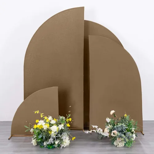 Miniatura 53 de Efavormart - Juego de 4 fundas de elastano beige para arco de media luna, fundas de telón de fondo Chiara de 2.5 pies a 7 pies para escenarios