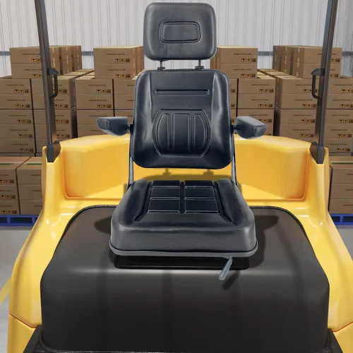 Miniatura 3 de Asiento universal para carretilla elevadora para cortacésped de jardín, asiento de suspensión plegable estilo Komatsu con reposabrazos y pista