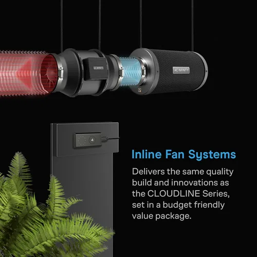 Miniatura 2 de AC Infinity CLOUDLINE LITE - Kit de filtración de aire de 4 pulgadas, ventilador en línea y filtro de carbono, sistema de refrigeración