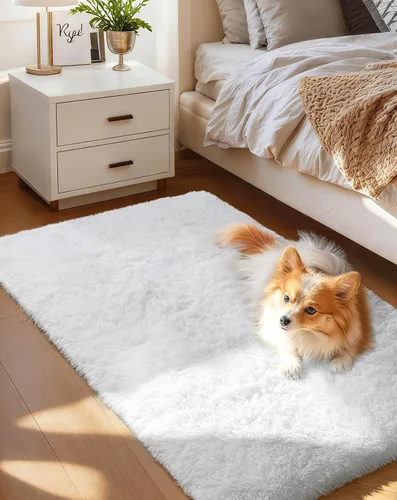 Miniatura 152 de Ophanie Alfombra Verde de Césped, Alfombras de Área para Dormitorio, Alfombra Shag Esponjosa de 4x6 pies, Suave Peluda Afelpada Linda para Niños 7