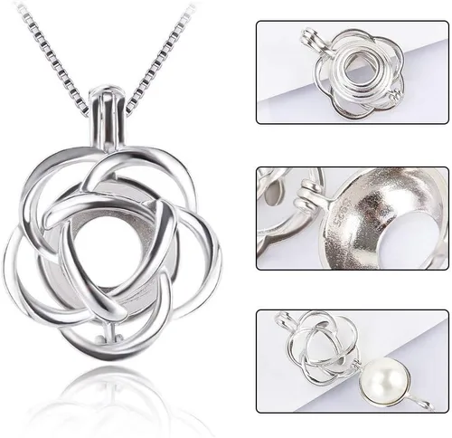 Miniatura 2 de Colgantes de plata de ley 925 con diseño de jaula grande de Edison, para manualidades, collares, pulseras y bisutería