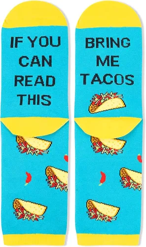 Miniatura 3 de Zmart Calcetines divertidos de lectura de tacos de café loco para mujeres y niñas, regalos para adolescentes, calcetines novedosos Bring Me