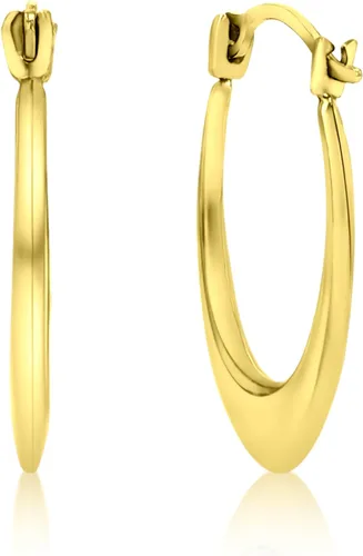 Miniatura 3 de 14K Yellow Gold Small 1x8mm-11mm Oval or Octagonal petite Lightweight Huggie Hoop Earrings